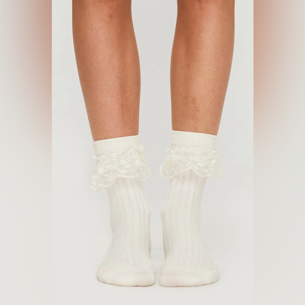 Princess Polly Clarence Frill Lace Peplum Baby Doll Knit Ribbed Socks